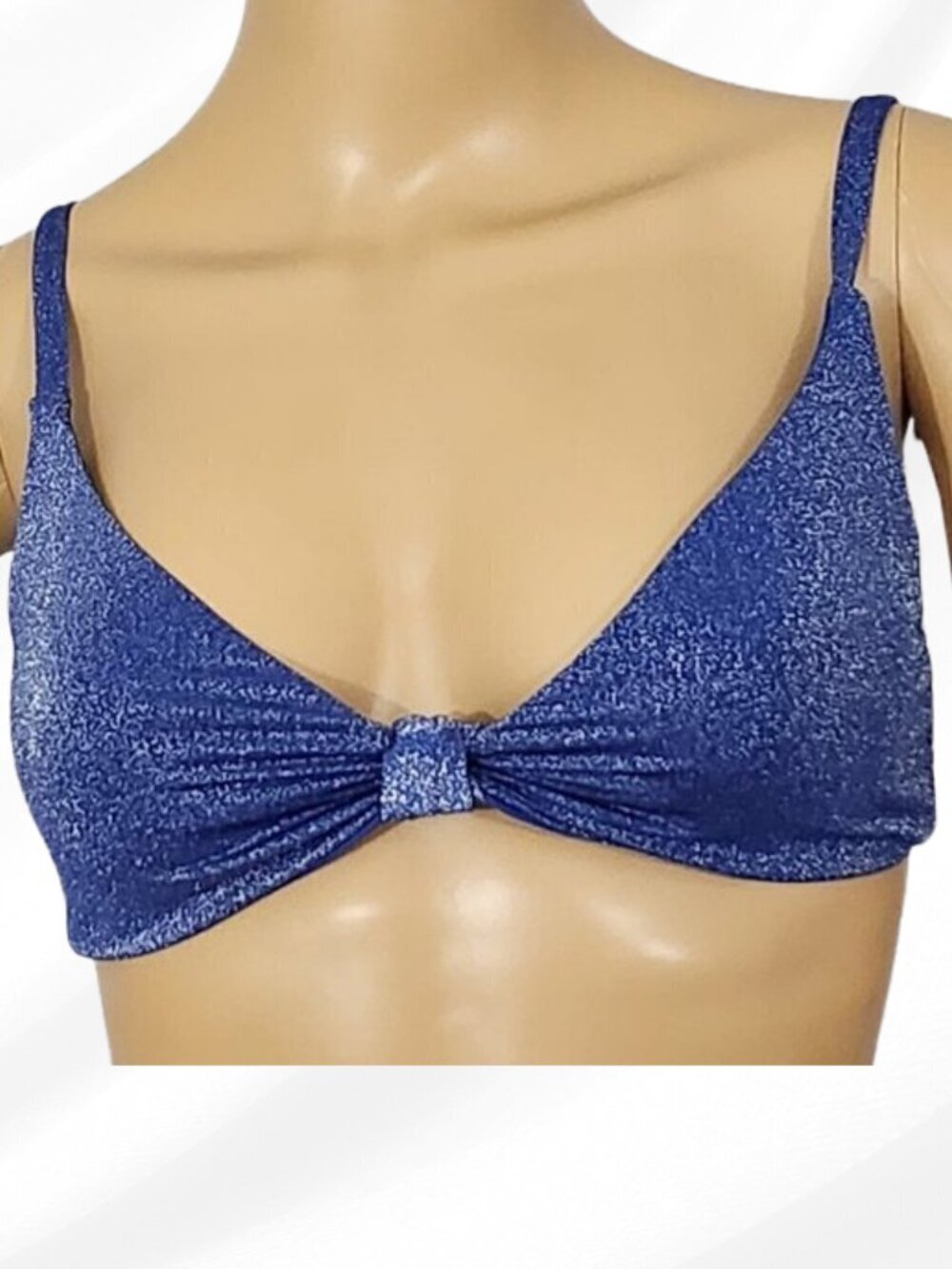 *Aqua Swim Sapphire Metallic Bikini Top Size Small